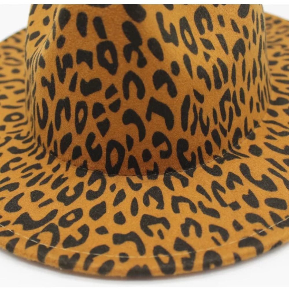 Leopard Animal Print Wool Felt Fedora Hat - Picture 4 of 5
